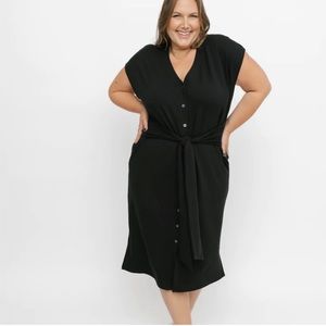 With tags on - smash + tess Olivia midi dress in midnight black